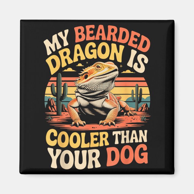 Bearded Dragon Cooler Reptile Animal Beardie Beard Magnet (Front)