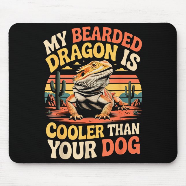Bearded Dragon Cooler Reptile Animal Beardie Beard Mouse Pad (Front)