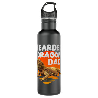 Bearded Dragon Dad Lizard Herpetologist Pogona Stainless Steel Water Bottle