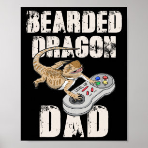 Bearded Dragon Dad Video Game Reptiles Pagona Game Poster