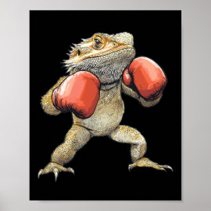 Bearded Dragon Dressed As A Boxer Funny Boxing 2 Poster