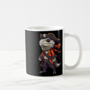 Bearded Dragon Dressed As A Pirate Funny Halloween Coffee Mug