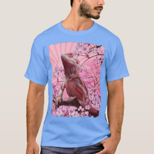 Bearded Dragon Esthetic Pink Sakura Cherry Blosso T-Shirt