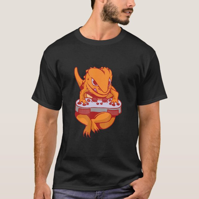 Bearded Dragon Gamer Boys Kids Video Game Players  T-Shirt (Front)