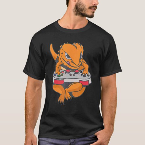 Bearded Dragon Gamer Boys Kids Video Game Players  T_Shirt