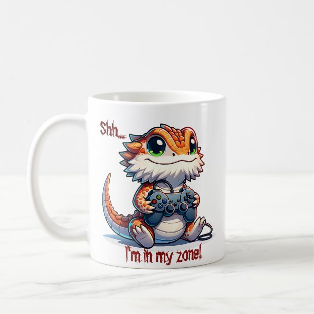 Bearded Dragon Gamer Coffee Mug (Left)
