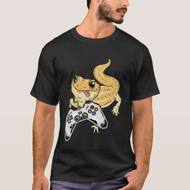 Bearded Dragon Gamer Video Games Lizard Reptile Ga T-Shirt (Front)