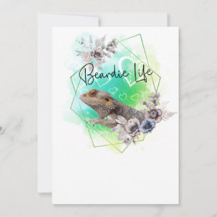 Bearded Dragon Geometric Frame Invitation