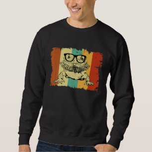 Bearded Dragon Glasses Nerd  Animal Optician Vinta Sweatshirt
