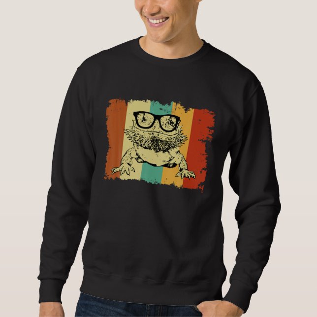 Bearded Dragon Glasses Nerd  Animal Optician Vinta Sweatshirt (Front)