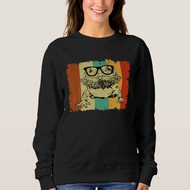 Bearded Dragon Glasses Nerd  Animal Optician Vinta Sweatshirt (Front)