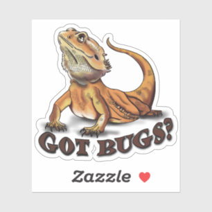 Bearded Dragon "Got Bugs?" Cute Lizard Sticker