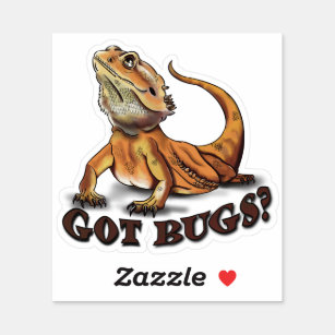 Bearded Dragon "Got Bugs?" Cute Lizard Sticker