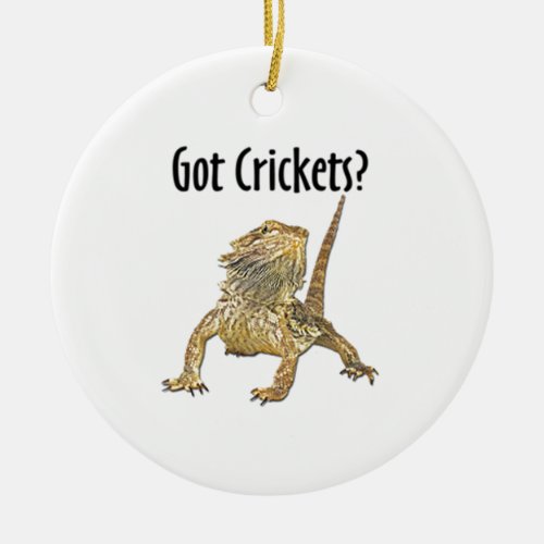 Bearded Dragon Got Crickets Ceramic Ornament