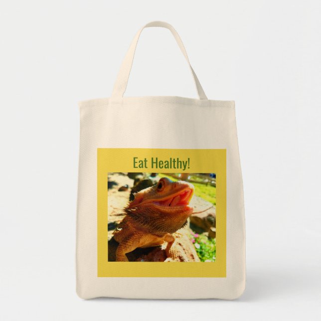 Bearded Dragon Grocery Tote (Front)