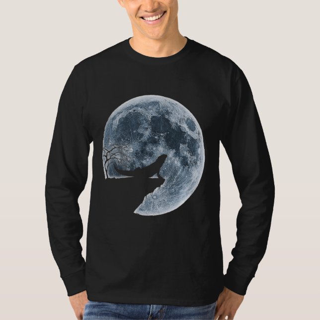 Bearded Dragon Halloween Costume Moon Silhouette  T-Shirt (Front)