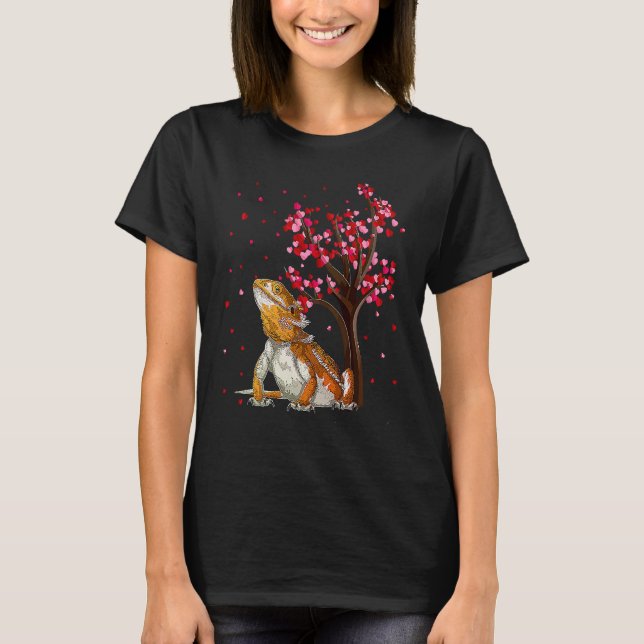 Bearded Dragon  Heart Tree Bearded Dragon Valentin T-Shirt (Front)