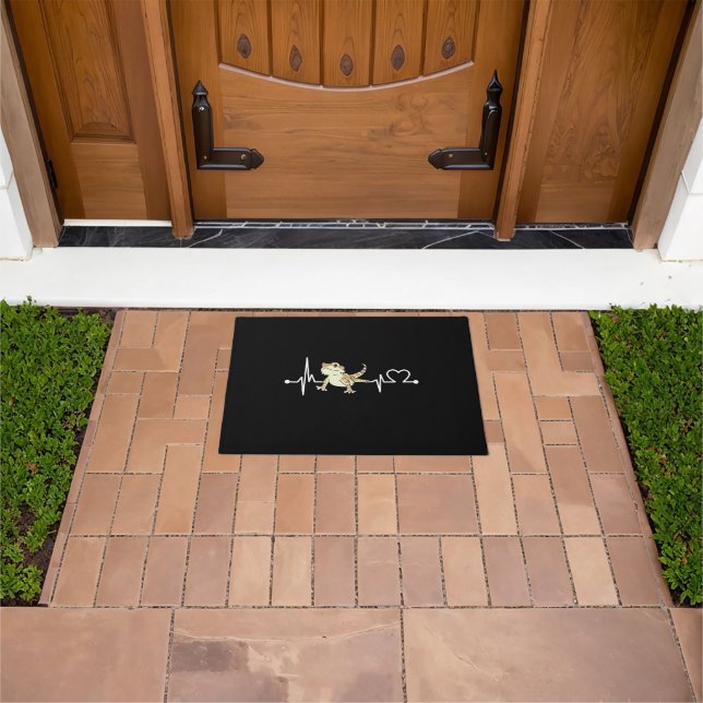 Bearded Dragon Heartbeat Funny Animal Doormat (Outdoor)