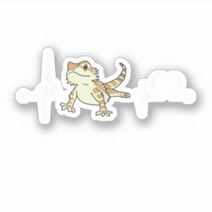 Bearded Dragon Heartbeat Funny Animal Sticker