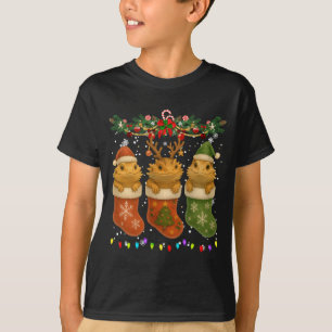 Bearded Dragon In Christmas Socks Lights Bearded D T-Shirt