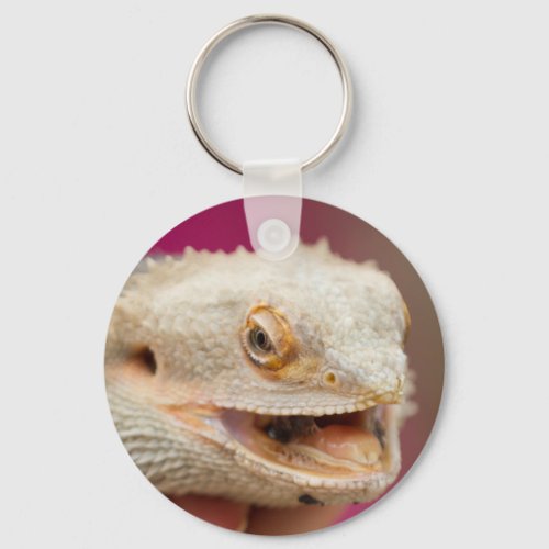 bearded dragon in the hand keychain
