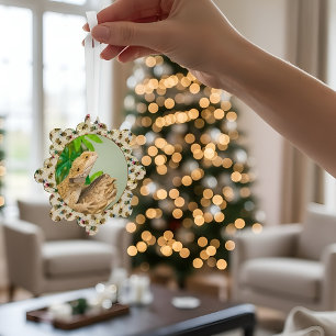 Bearded Dragon Insect Pattern Personalized Ornament Card