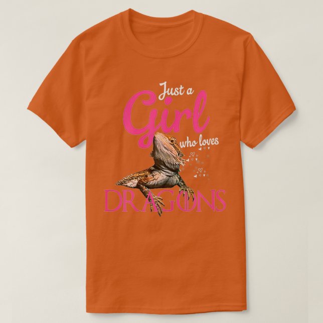 Bearded Dragon Just a girl who loves bearded drago T-Shirt (Design Front)
