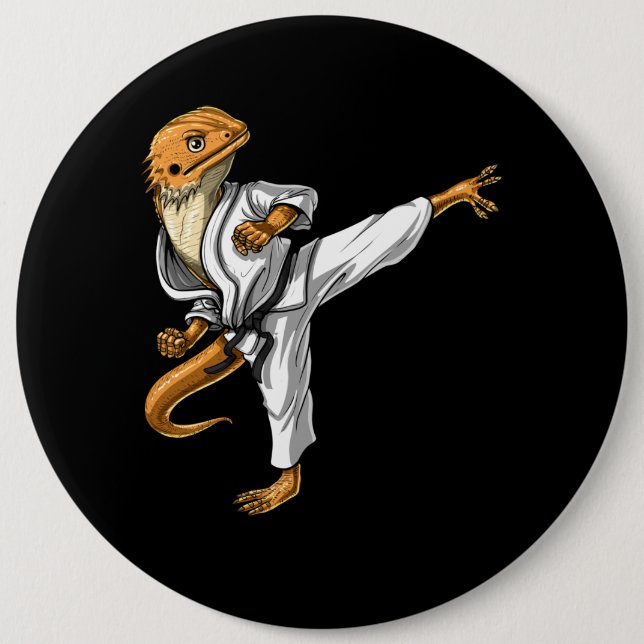 Bearded Dragon Karate Button (Front)