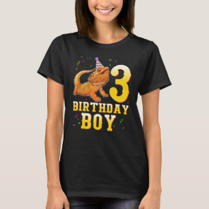 Bearded Dragon Lizard 3rd Birthday 3 Year Old Boy T-Shirt