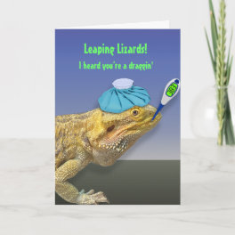 Bearded Dragon Lizard Get Well Card