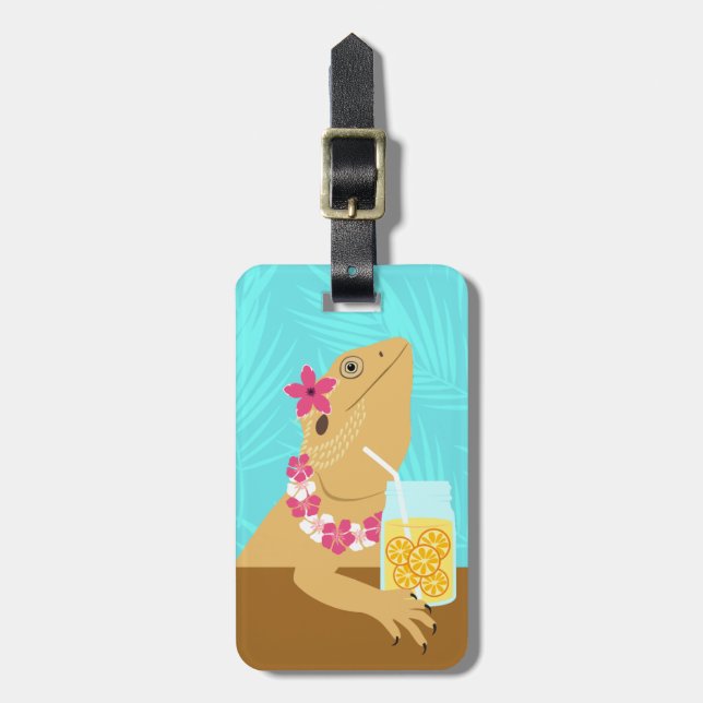 Bearded Dragon Lizard Luggage Tag (Front Vertical)