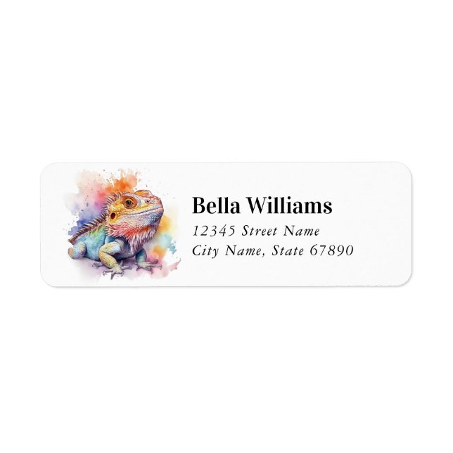 Bearded Dragon Lizard Return Address Labels (Front)