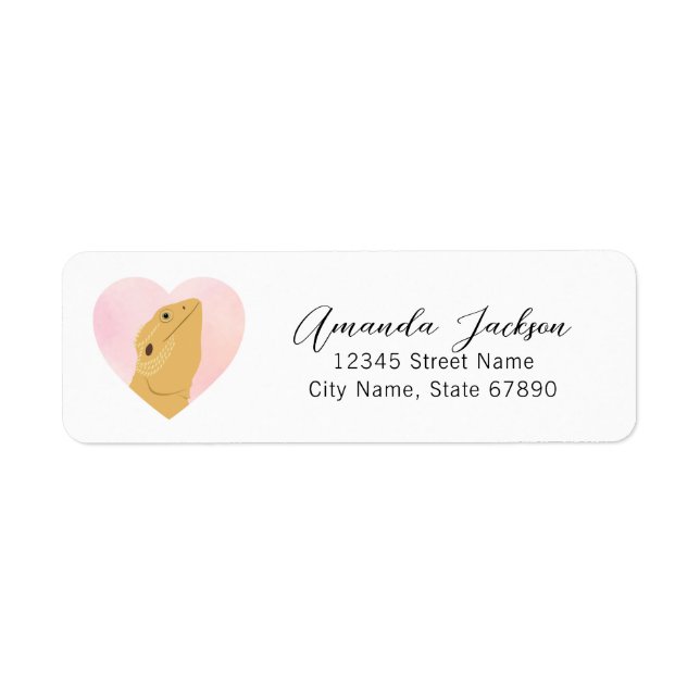 Bearded Dragon Lizard Return Address Labels (Front)