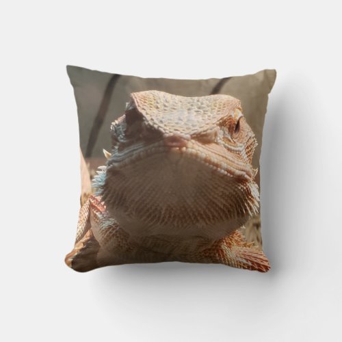 Bearded Dragon Lizard Throw Pillow