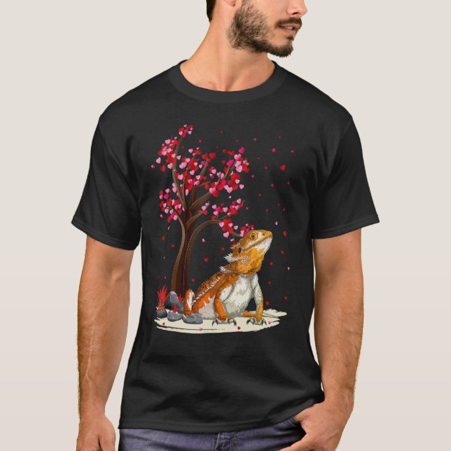 Bearded Dragon Lover Heart Tree Bearded Dragon Val T-Shirt (Front)