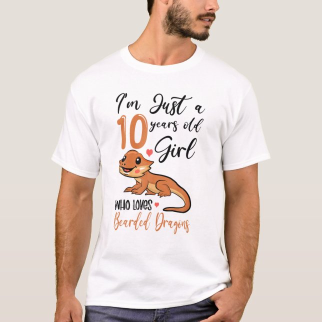 Bearded Dragon Lovers 10Th Birthday Girl B-Day 10 T-Shirt (Front)