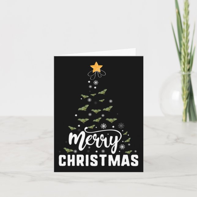 Bearded Dragon Merry Christmas Tree Family Xmas Ho Card (Front)