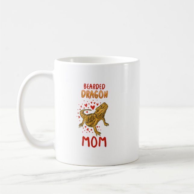 Bearded Dragon Mom Bearded Dragon Lover Lizard  Coffee Mug (Left)