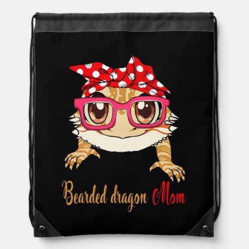 Bearded Dragon Mom Funny Pogona Pet Reptile Drawstring Bag