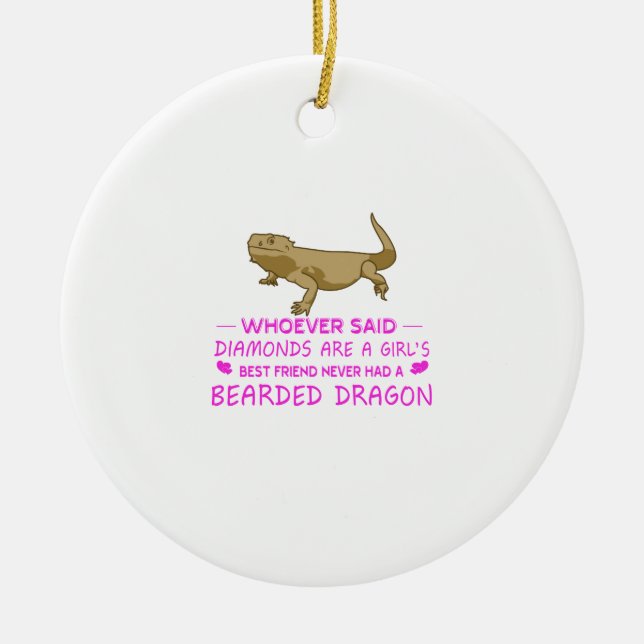 Bearded Dragon Mommy Ceramic Ornament (Front)