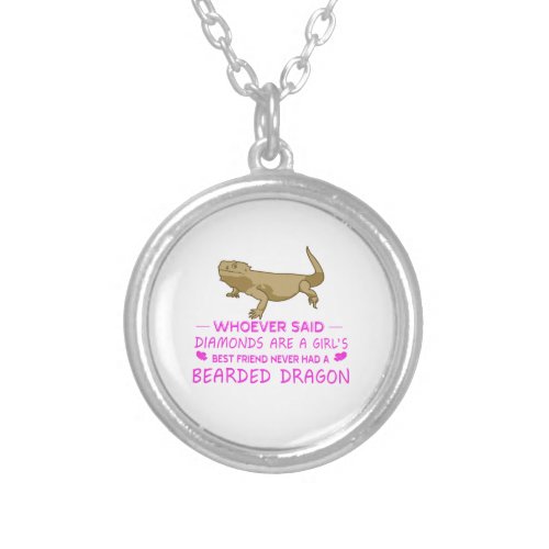 Bearded Dragon Mommy Silver Plated Necklace