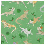 Bearded Dragon Morph Holiday Green Fabric