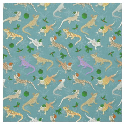 Bearded Dragon Morph Holiday Ice Fabric