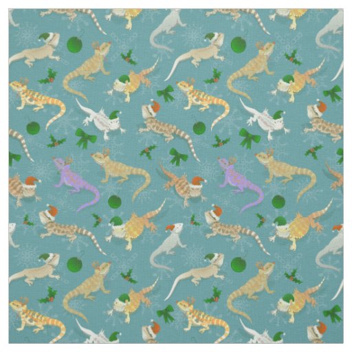 Bearded Dragon Morph Holiday Ice Fabric