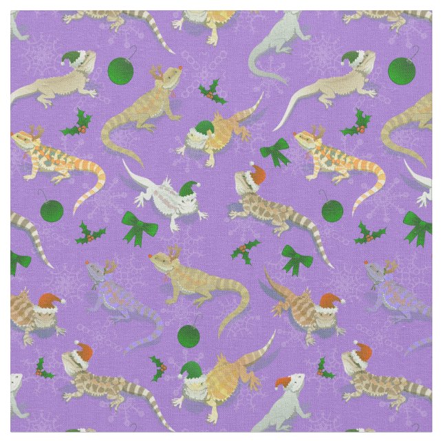 Bearded Dragon Morph Holiday Purple Fabric (Close Up)