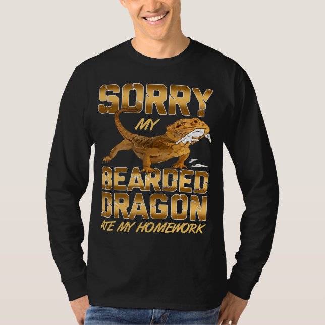 Bearded Dragon My Bearded Dragon Ate My Homework T T-Shirt (Front)