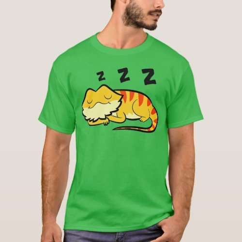 Bearded Dragon Pajama Reptile Lizard Sleeping Bear T_Shirt