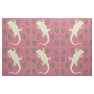 Bearded Dragon playing in Cactus Fabric