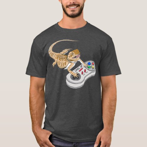 Bearded Dragon Playing Video Game Reptiles T_Shirt