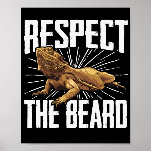 Bearded Dragon  Respect The Beard  Reptiles Poster